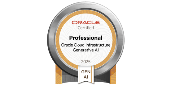 Badge của chứng chỉ OCI Generative AI Professional 2025