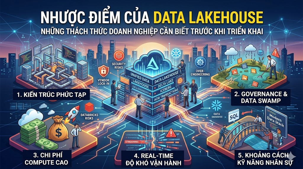 Nhược điểm của Data Lakehouse