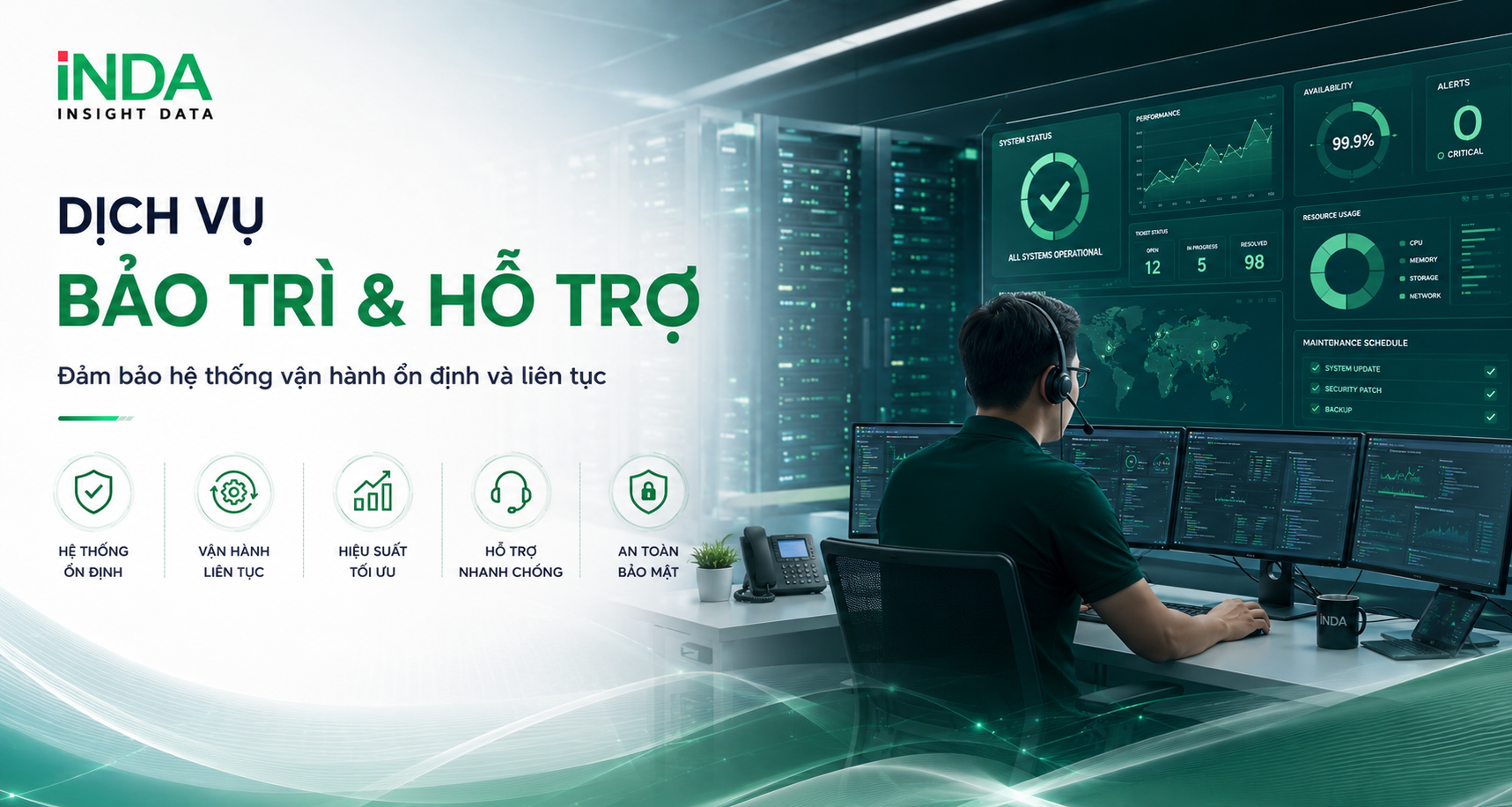 Dịch vụ bảo trì và hỗ trợ Data và AI. Data Warehouse. Data Governance.