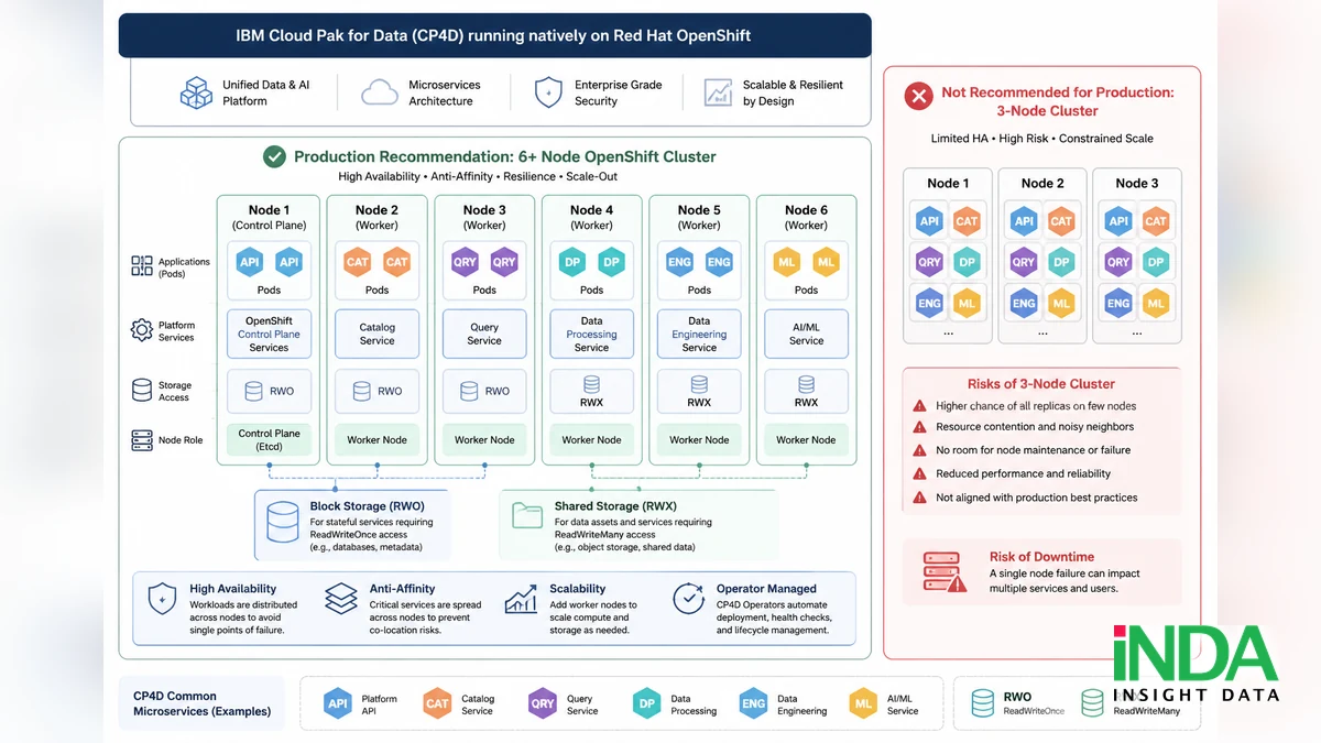 Cp4d openshift: tại sao môi trường production cần tối thiểu 6 node? - minh họa khái niệm