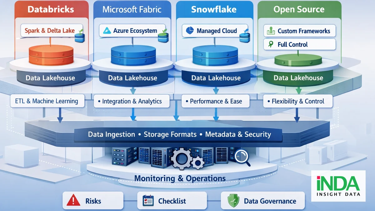 So sánh DataBricks, Microsoft Fabric, Snowflake và Open Source - kiến trúc triển khai