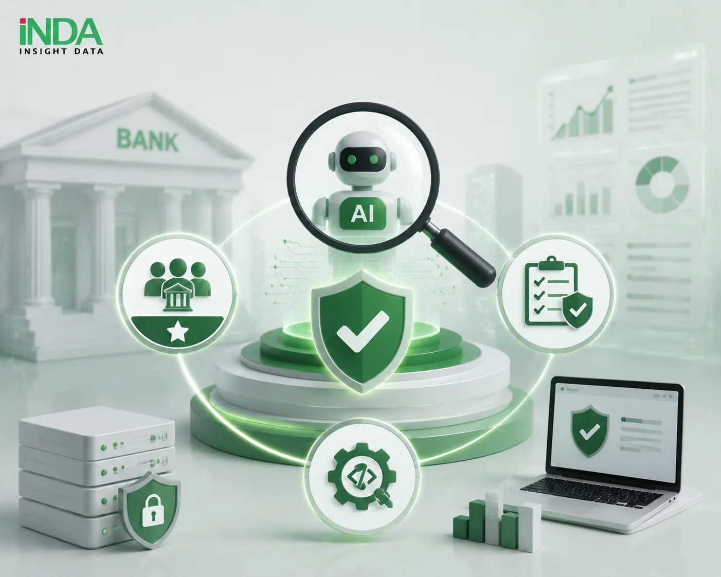 Vì sao lựa chọn INDA? 1. Chuyên môn sâu về AI Testing cho ngành Ngân hàng Đội ngũ chuyên gia giàu kinh nghiệm trong lĩnh vực Data, AI và Banking, giúp ngân hàng đánh giá toàn diện chất lượng, độ tin cậy và mức độ sẵn sàng của các hệ thống AI trước khi đưa vào vận hành. 2. Quy trình kiểm thử toàn diện theo tiêu chuẩn doanh nghiệp Đánh giá Accuracy, Hallucination, Security, Privacy, Performance, AI Governance và khả năng tuân thủ; kết hợp Ground Truth Dataset, Business Test Scenario, AI Quality Report và Risk Register để đảm bảo kết quả kiểm thử khách quan và toàn diện. 3. Hệ sinh thái đối tác và kinh nghiệm triển khai thực tiễn Đối tác của QuerySurge và hợp tác cùng DataGaps trong lĩnh vực AI & Data Testing, giúp doanh nghiệp triển khai AI an toàn, giảm thiểu rủi ro và sẵn sàng đưa các giải pháp AI vào vận hành hiệu quả.