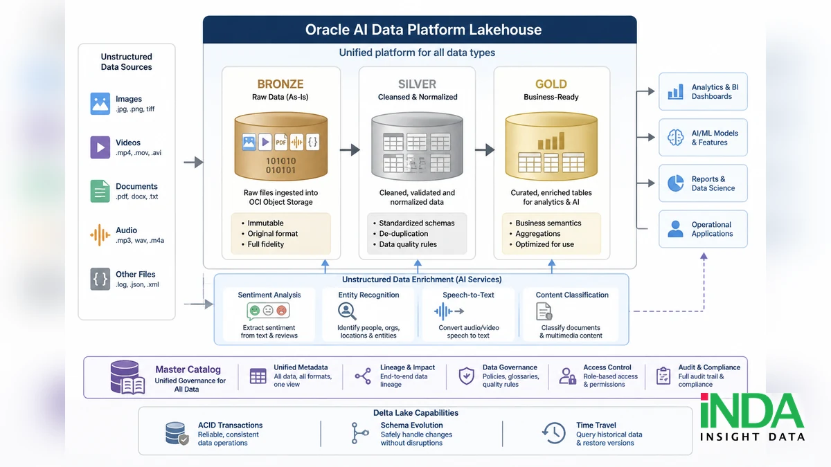 so sánh Oracle AI Data Platform Lakehouse có hỗ trợ dữ liệu phi cấu trúc không theo góc nhìn triển khai